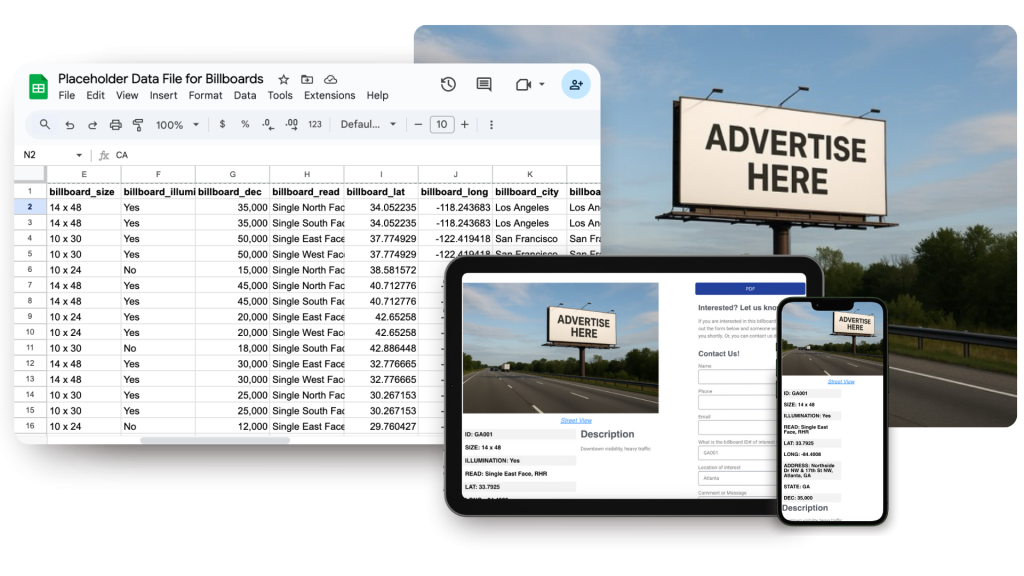 Billboard website services, image of dynamic website mobile optimized