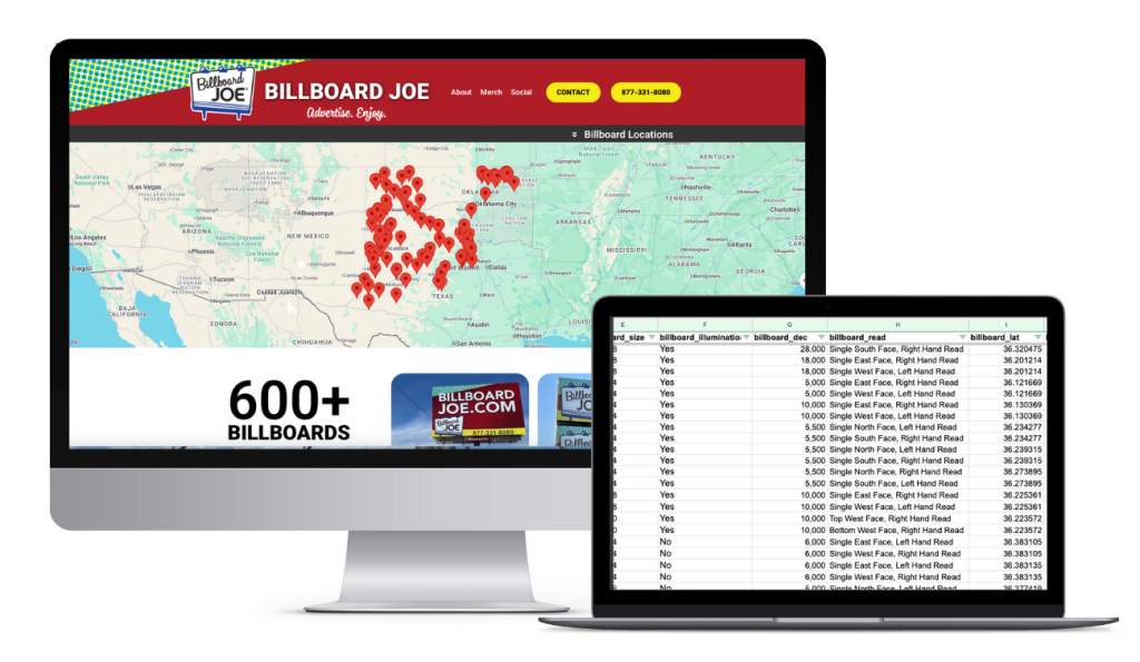 Billboard Website - Inventory can get online to show real locations.